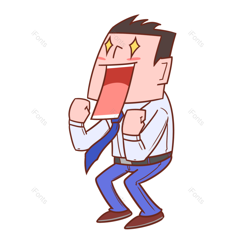 卡通图片,小人元素,白领PNG,卡通白领免抠素材